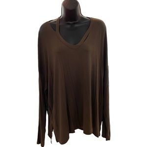 Size XXL Coco + Carmen brown long sleeve tunic top